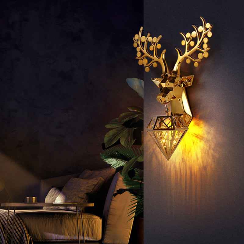 Dasher Deer Gold/Silver/Black Wall Lamp