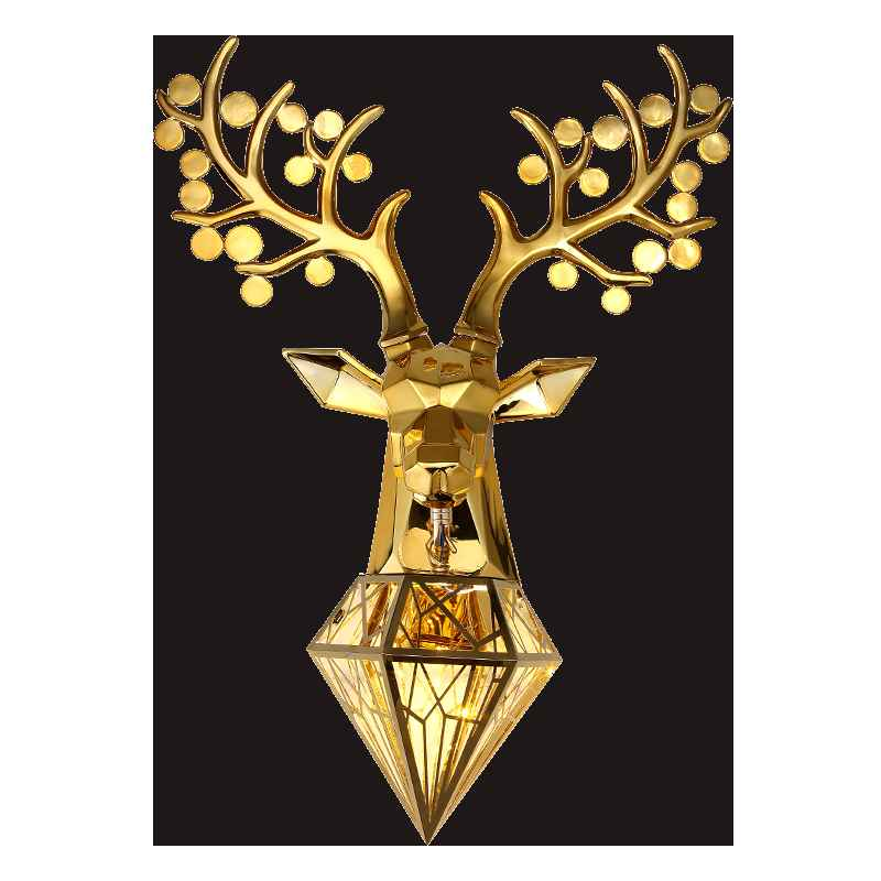 Dasher Deer Gold/Silver/Black Wall Lamp