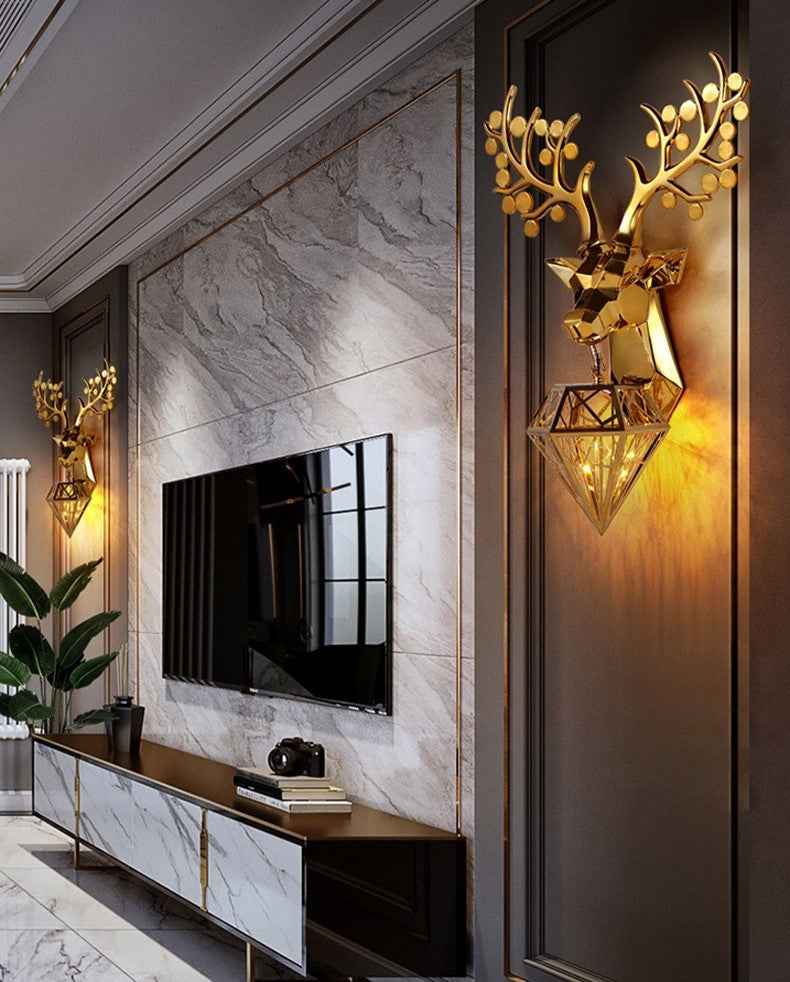 Dasher Deer Gold/Silver/Black Wall Lamp