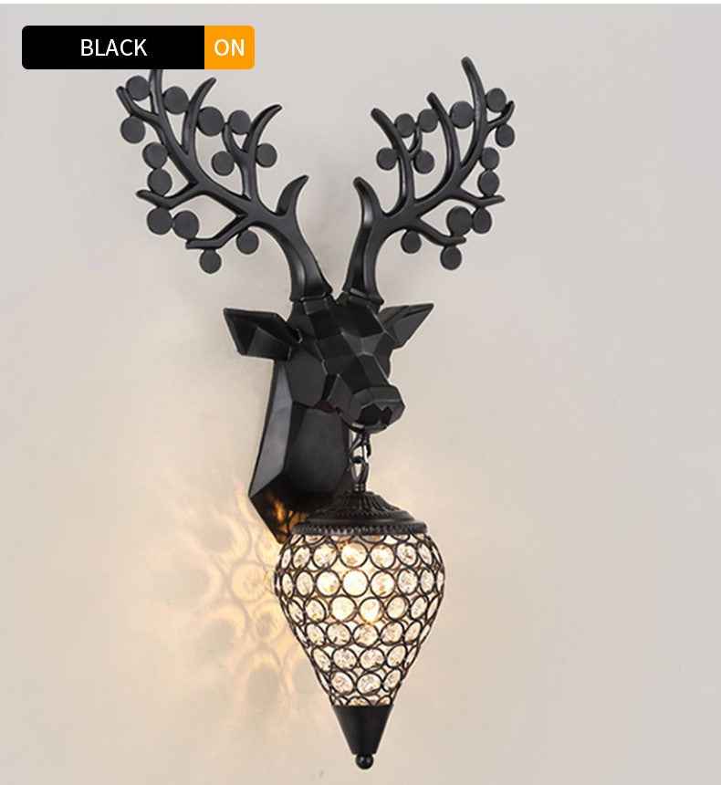 Dasher Deer Gold/Silver/Black Wall Lamp