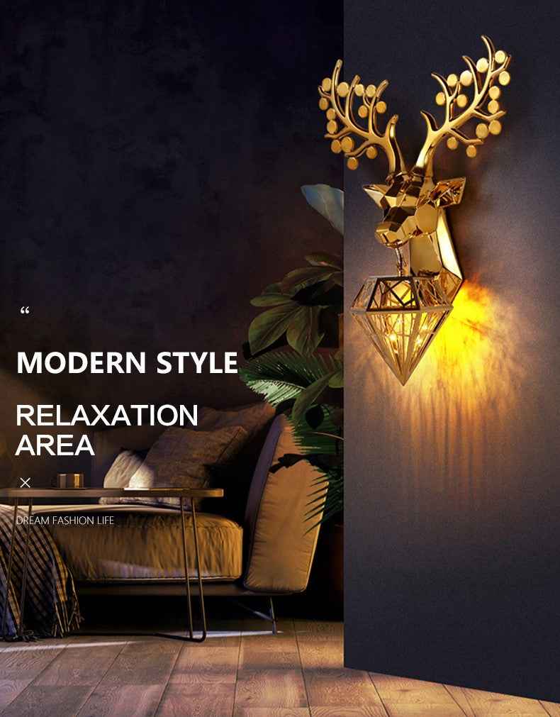 Dasher Deer Gold/Silver/Black Wall Lamp