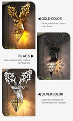 Dasher Deer Gold/Silver/Black Wall Lamp