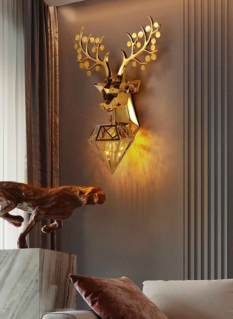 Dasher Deer Gold/Silver/Black Wall Lamp