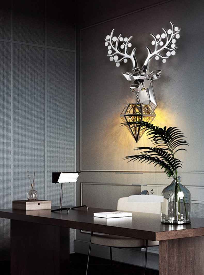 Dasher Deer Gold/Silver/Black Wall Lamp