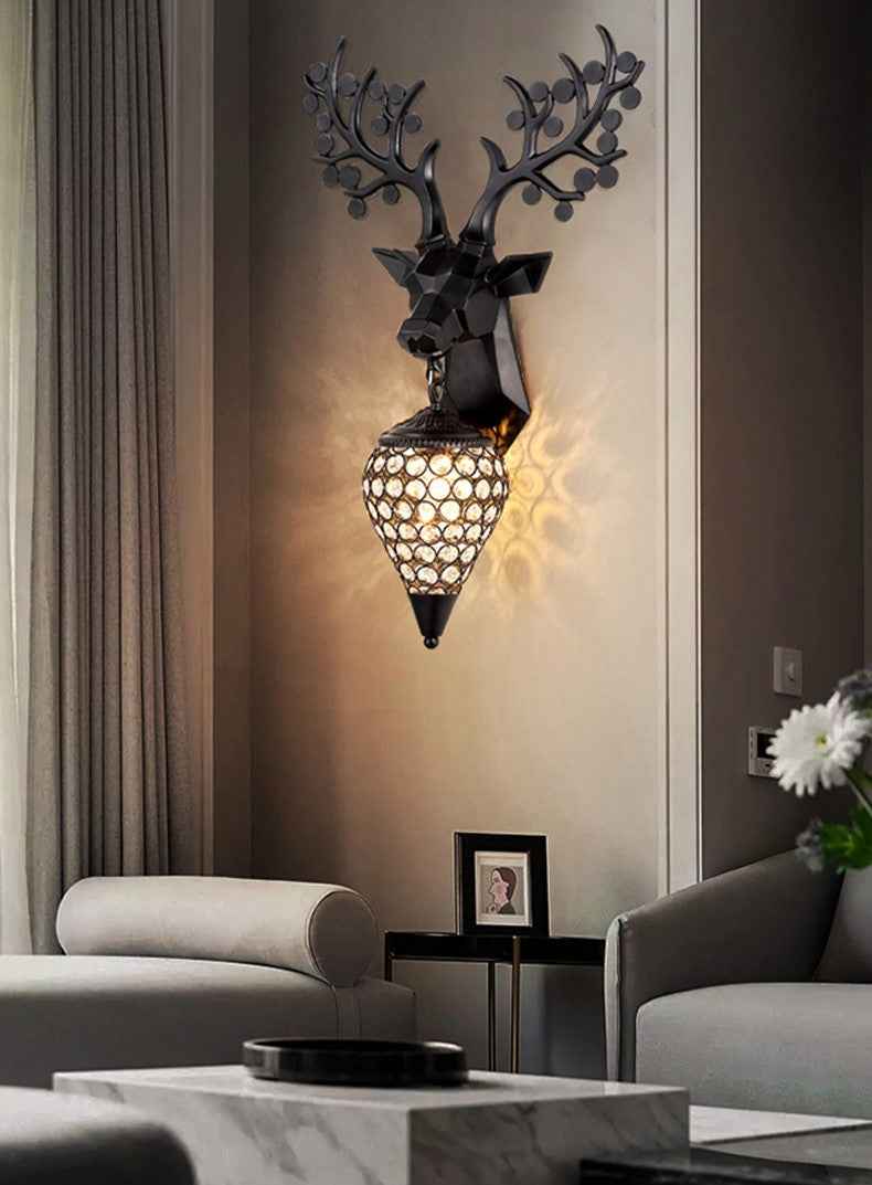 Dasher Deer Gold/Silver/Black Wall Lamp