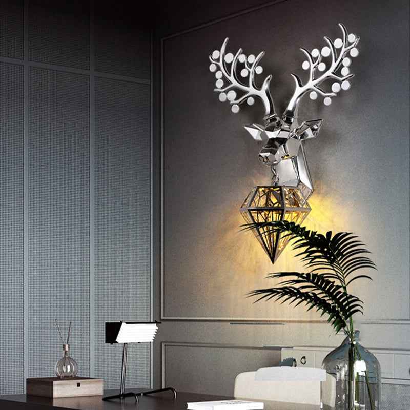 Dasher Deer Gold/Silver/Black Wall Lamp