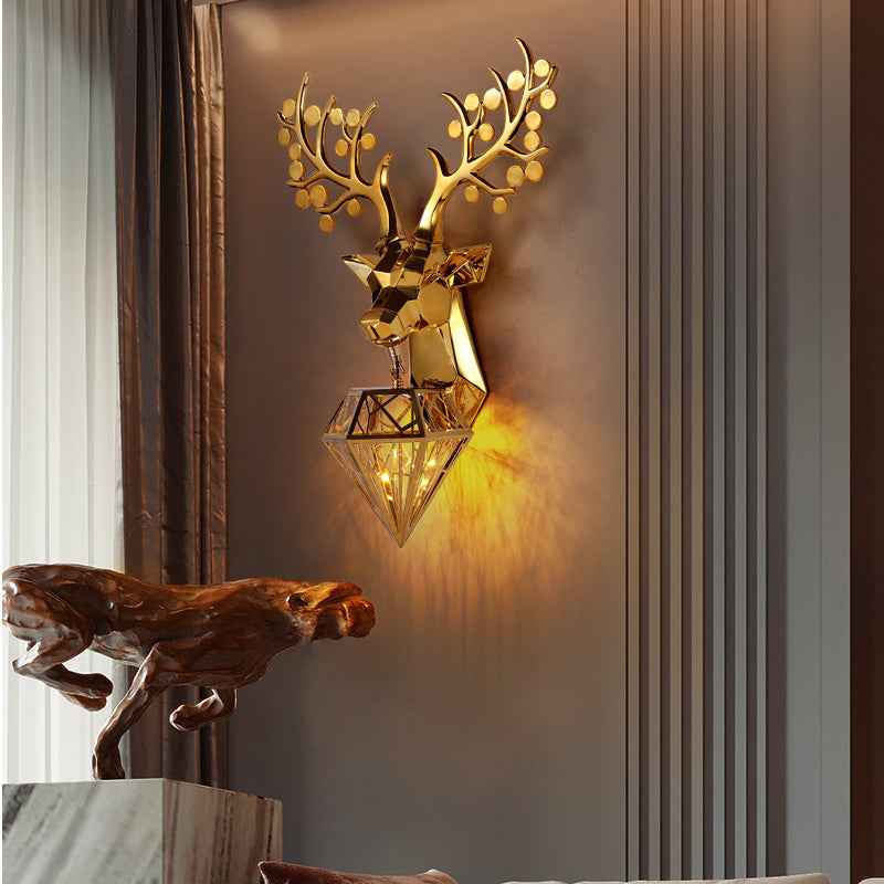 Dasher Deer Gold/Silver/Black Wall Lamp
