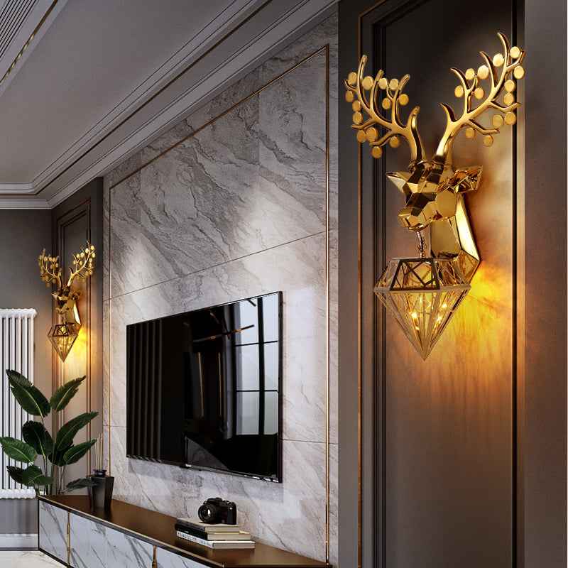 Dasher Deer Gold/Silver/Black Wall Lamp