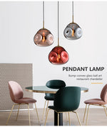 Pressley Vard Pendant Light- Smoky Grey/ Rose Gold/ Red/ Cognac - Reflect Lighting
