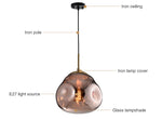 Pressley Vard Pendant Light- Smoky Grey/ Rose Gold/ Red/ Cognac - Reflect Lighting