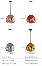 Pressley Vard Pendant Light- Smoky Grey/ Rose Gold/ Red/ Cognac - Reflect Lighting