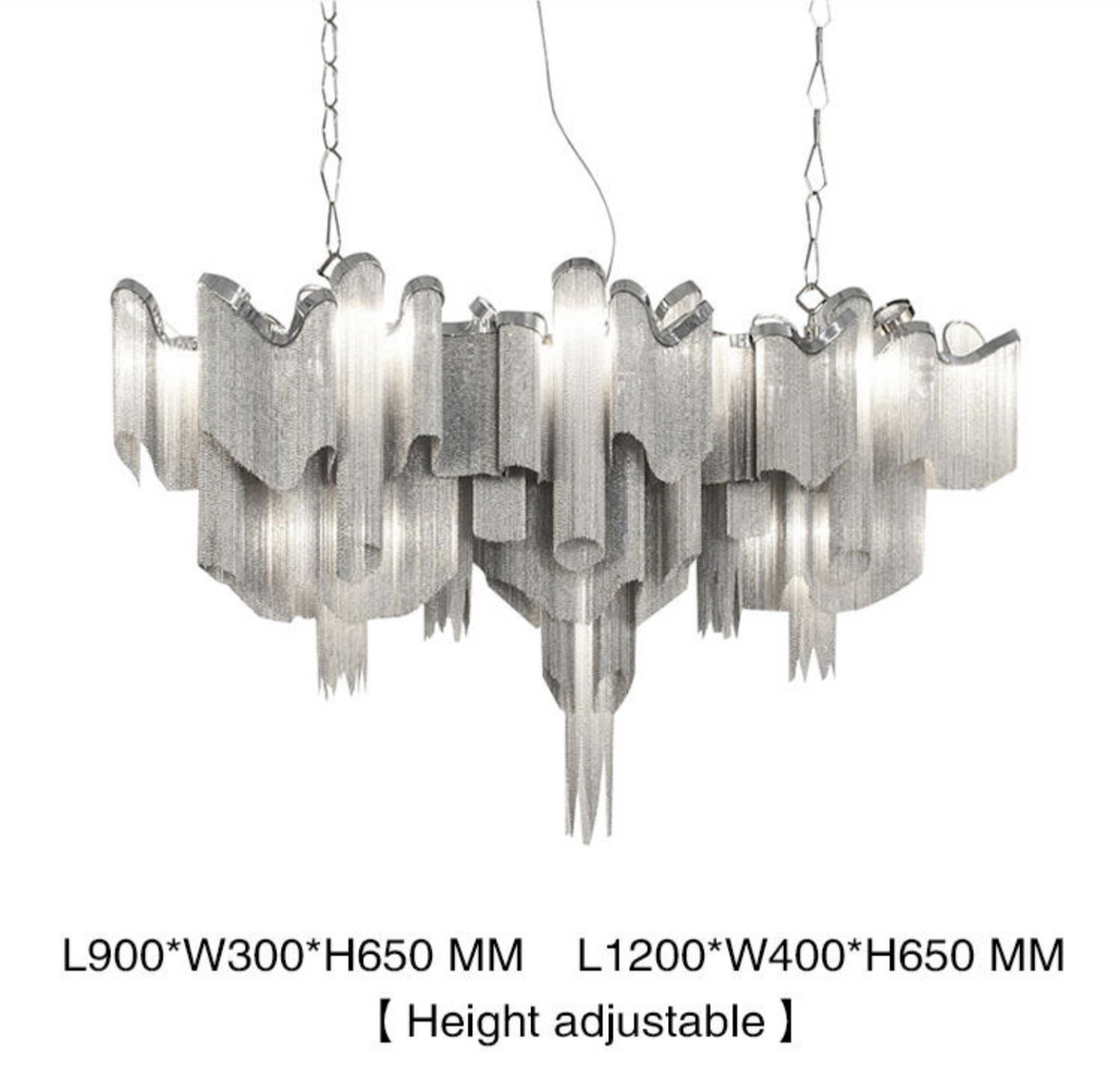 Jaeden Keefe Chrome Tassel Chain Chandelier - Reflect Lighting