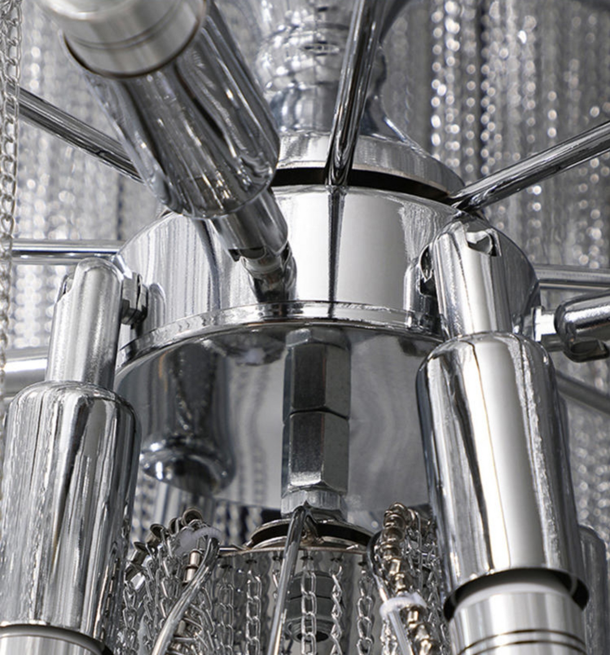 Jaeden Keefe Chrome Tassel Chain Chandelier - Reflect Lighting