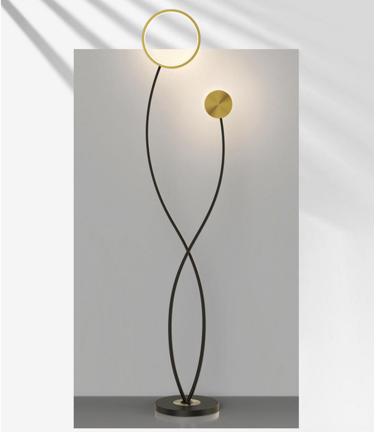 Estela Black & Gold LED Floor Lamp - Reflect Lighting