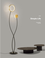 Estela Black & Gold LED Floor Lamp - Reflect Lighting