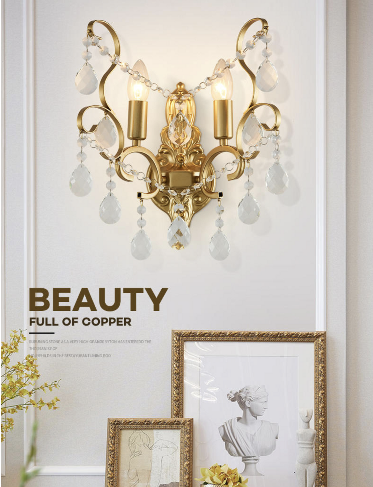 Bannister Golden Candle Wall Light - Reflect Lighting