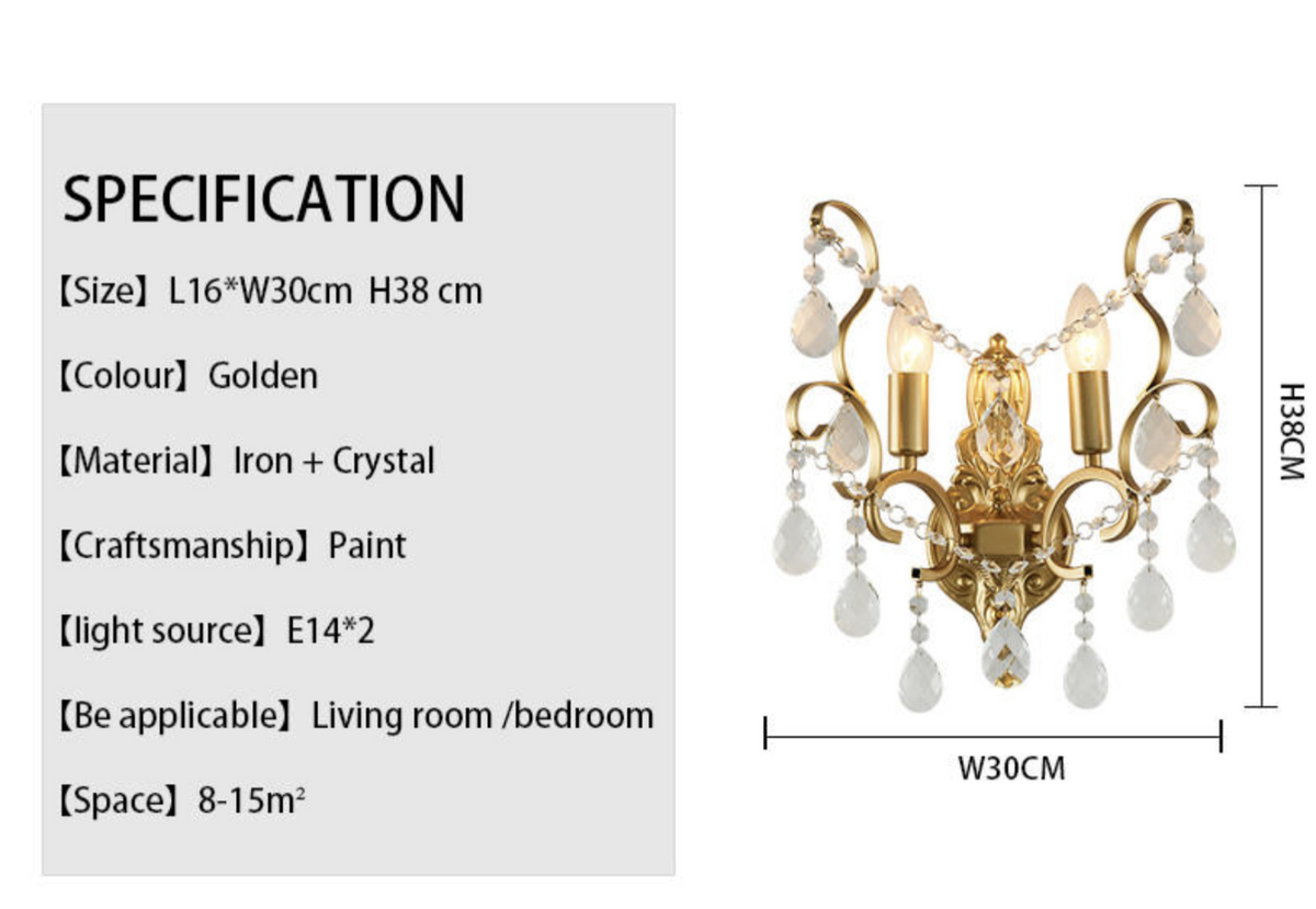 Bannister Golden Candle Wall Light - Reflect Lighting