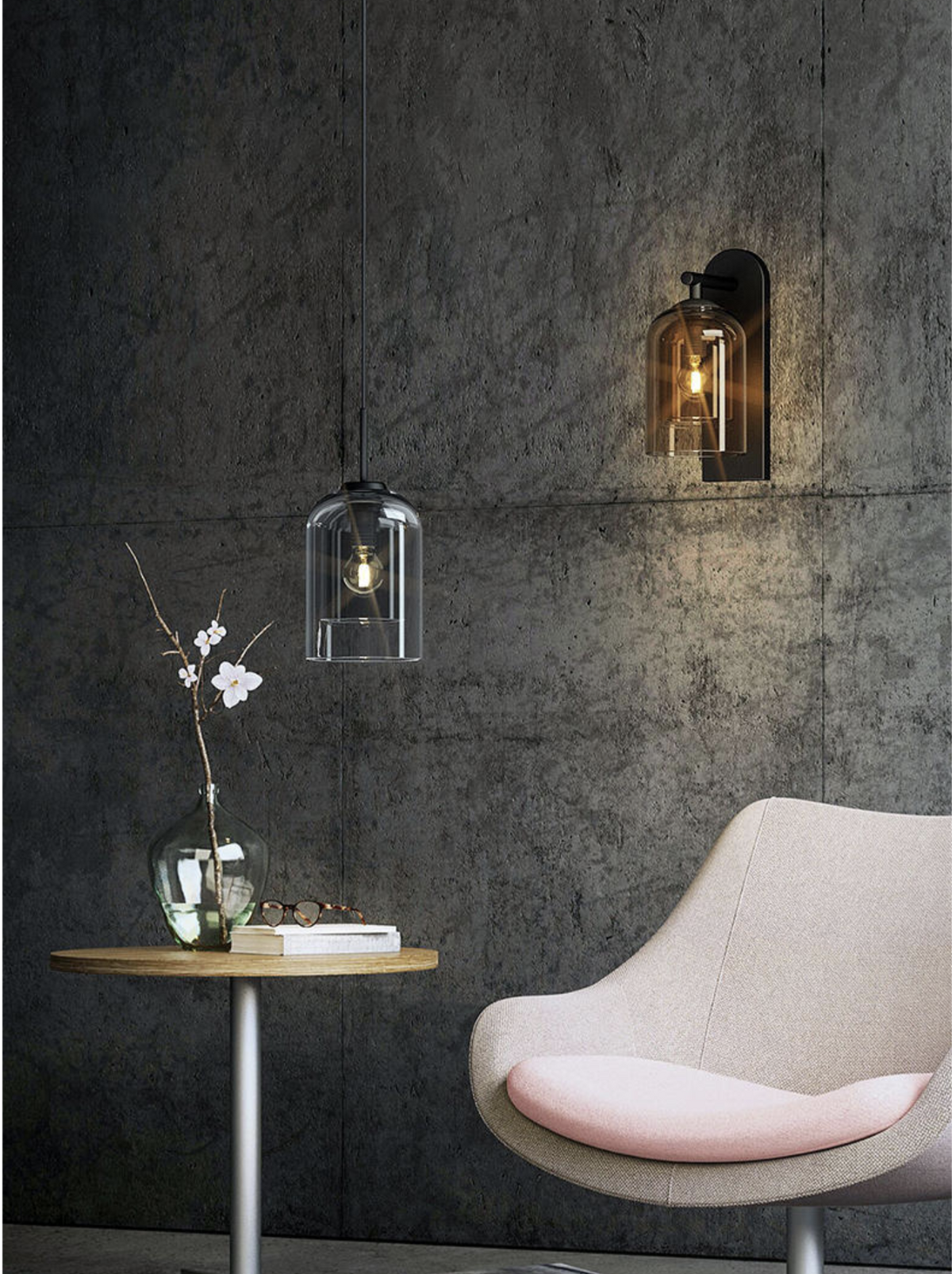 Mireille Haffner Wall Lamp- Smoky Grey/Clear/ Cognac - Reflect Lighting