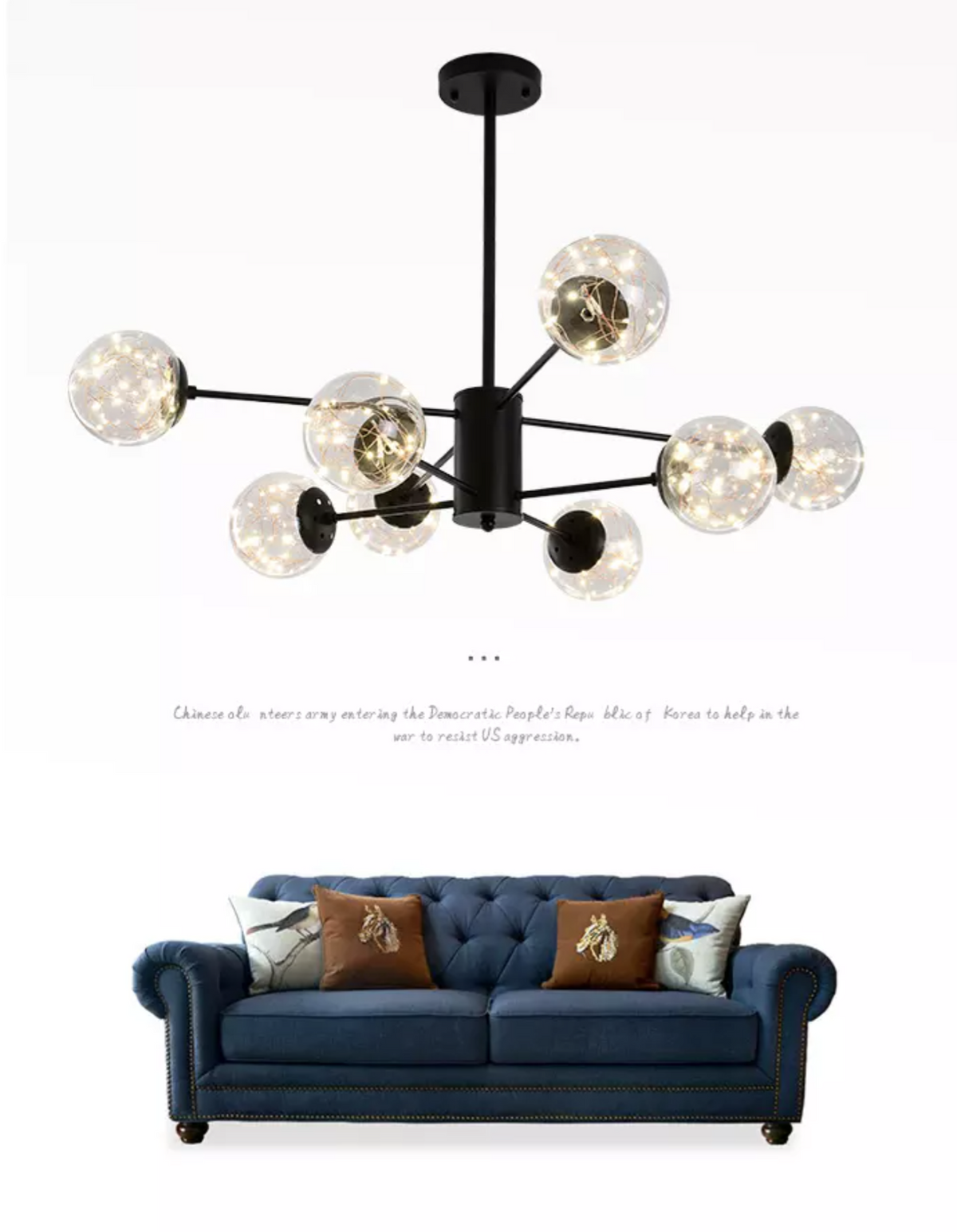 Balle Be Crystal Ball Chandelier- Gold/Black - Reflect Lighting
