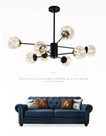 Balle Be Crystal Ball Chandelier- Gold/Black - Reflect Lighting