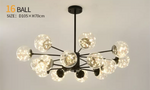Balle Be Crystal Ball Chandelier- Gold/Black - Reflect Lighting