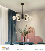 Balle Be Crystal Ball Chandelier- Gold/Black - Reflect Lighting