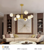 Balle Be Crystal Ball Chandelier- Gold/Black - Reflect Lighting