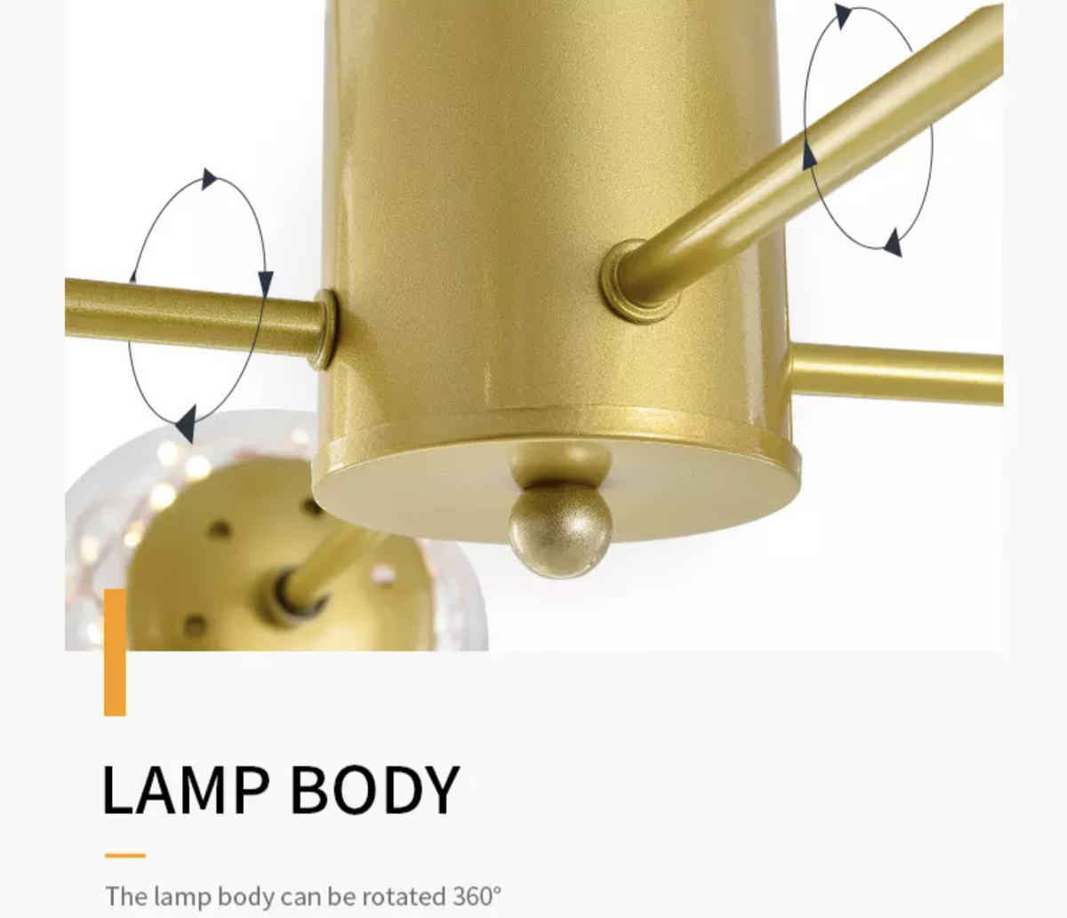 Balle Be Crystal Ball Chandelier- Gold/Black - Reflect Lighting