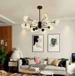 Balle Be Crystal Ball Chandelier- Gold/Black - Reflect Lighting
