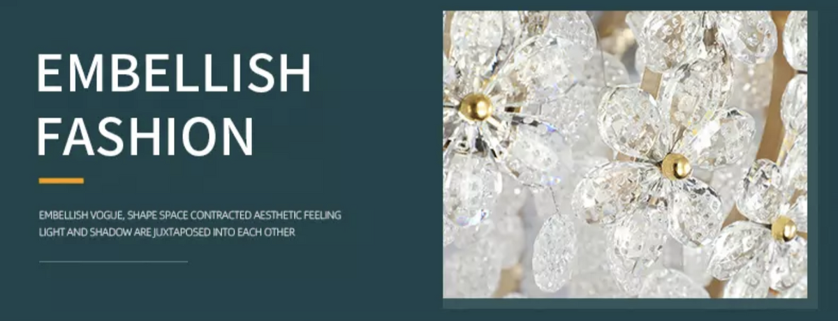 Salazar Flower Crystal Chrome Ceiling Chandelier - Reflect Lighting