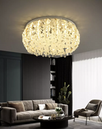 Salazar Flower Crystal Chrome Ceiling Chandelier - Reflect Lighting