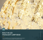 Salazar Flower Crystal Chrome Ceiling Chandelier - Reflect Lighting