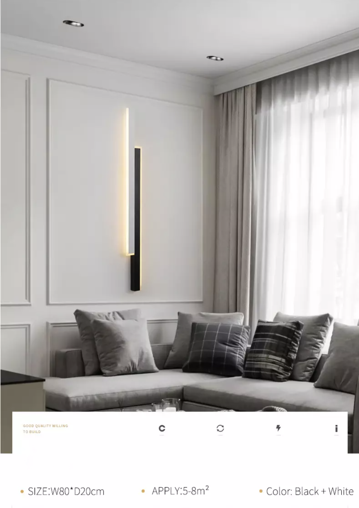 Towanda Sand Black Iron Wall Lamp- Gold/White - Reflect Lighting