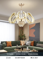 Susanna Selig Gold Mirror LED crystal Chandelier - Reflect Lighting