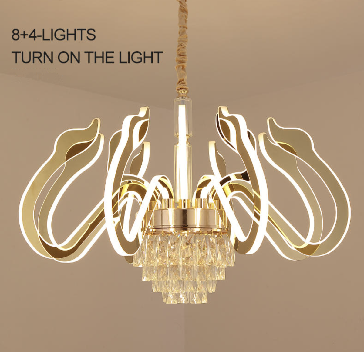 Susanna Selig Gold Mirror LED crystal Chandelier - Reflect Lighting