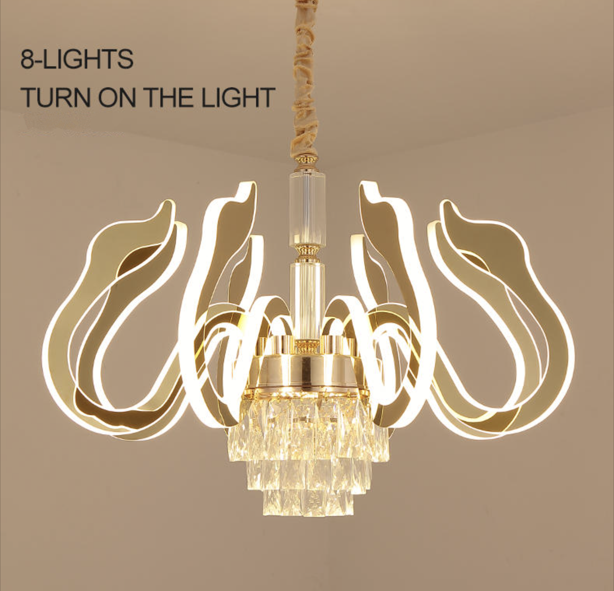 Susanna Selig Gold Mirror LED crystal Chandelier - Reflect Lighting