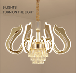 Susanna Selig Gold Mirror LED crystal Chandelier - Reflect Lighting