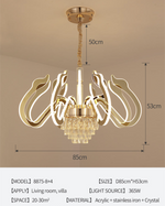 Susanna Selig Gold Mirror LED crystal Chandelier - Reflect Lighting