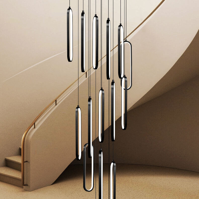 Verbrande Luebbert Gold & Black Stiarcase Chandelier
