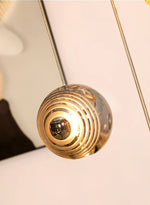 Eclipse Halo Staircase Chandelier-Smokey Grey, Cognac & Transparent