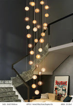 Eclipse Halo Staircase Chandelier-Smokey Grey, Cognac & Transparent