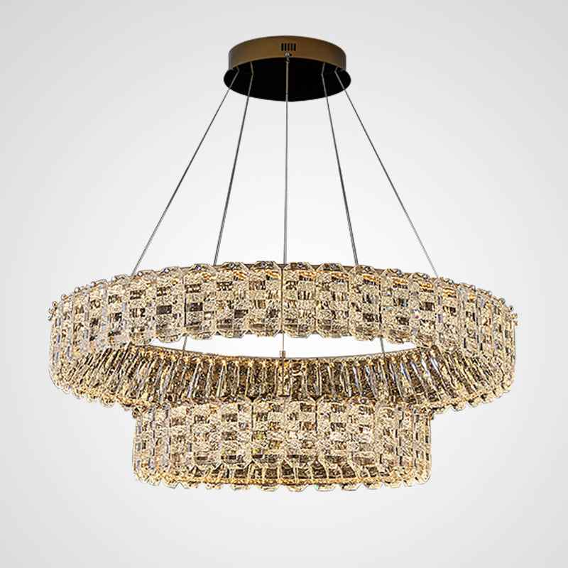 Priscila Arness Gold Ring Chandelier-Round/Rectangle