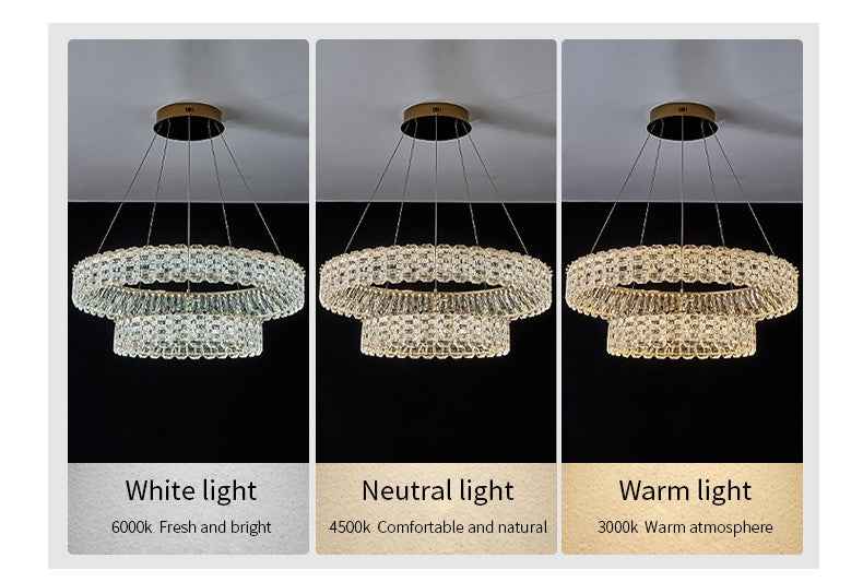 Priscila Arness Gold Ring Chandelier-Round/Rectangle