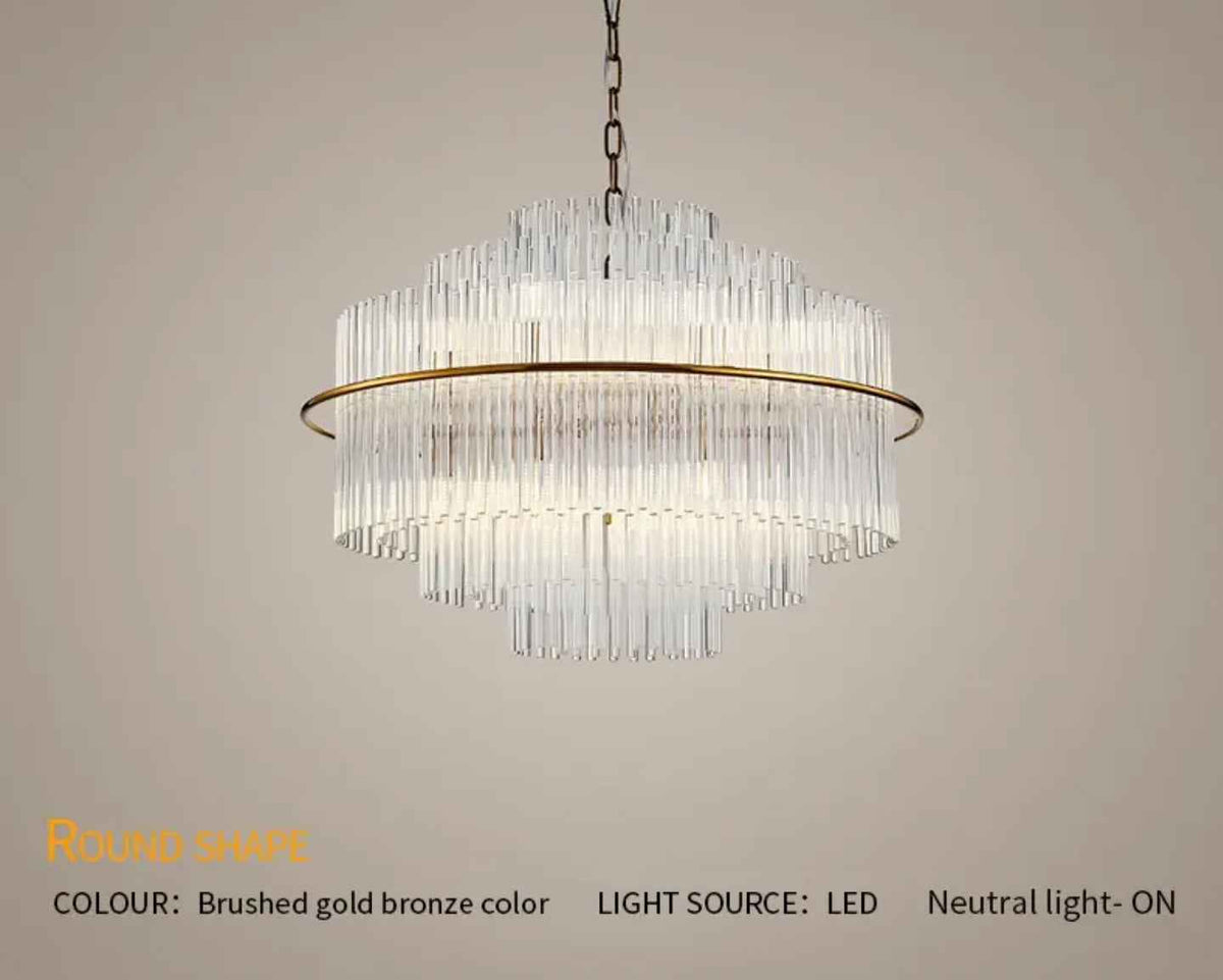 Mallery Barti Crystal Chandelier-Round/Rectangle