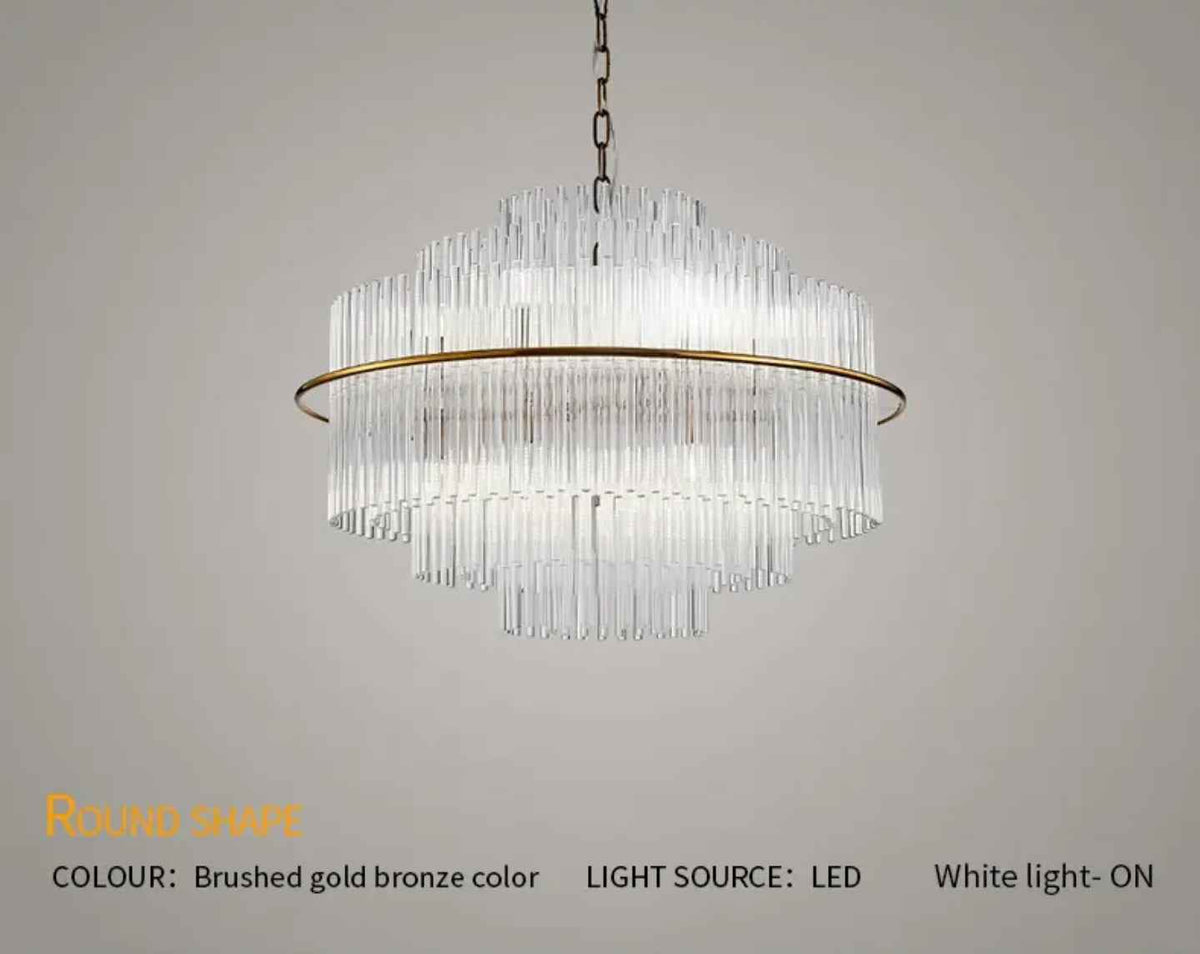 Mallery Barti Crystal Chandelier-Round/Rectangle