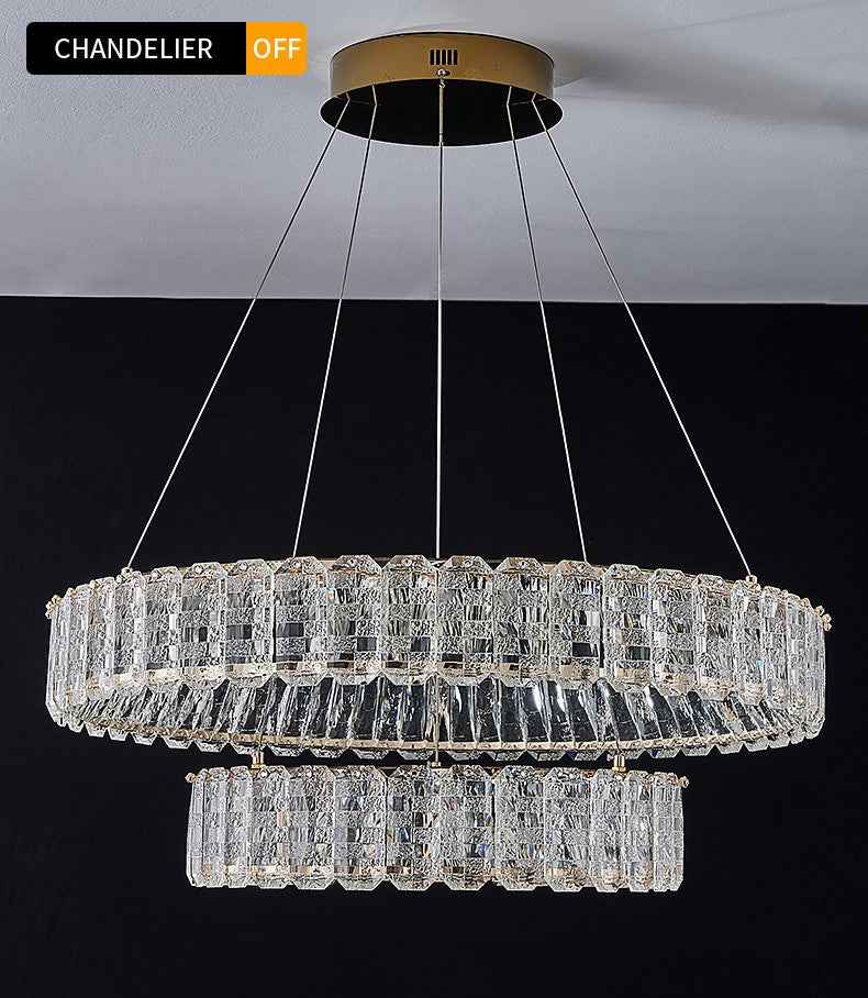 Priscila Arness Gold Ring Chandelier-Round/Rectangle