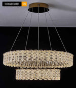 Priscila Arness Gold Ring Chandelier-Round/Rectangle