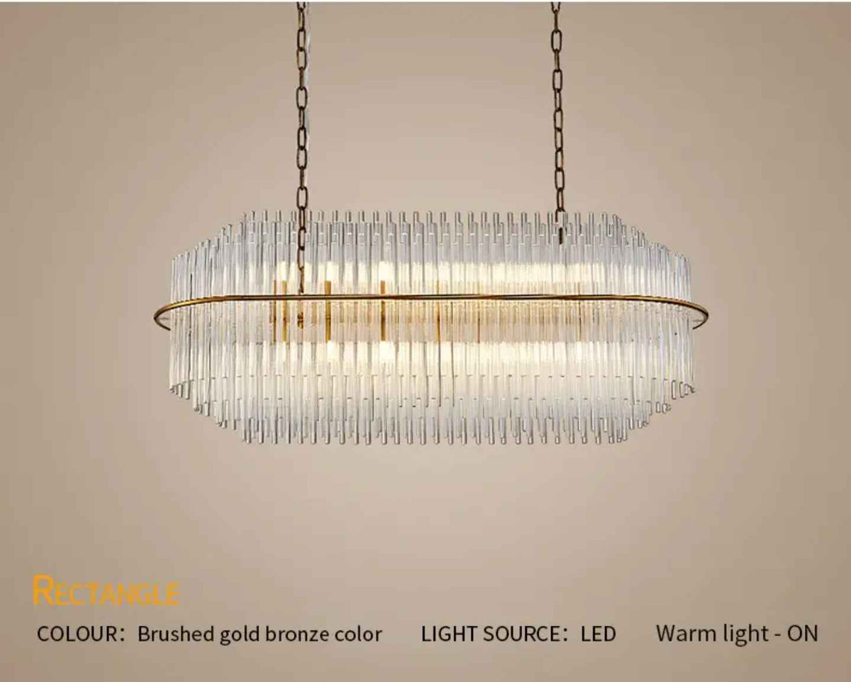 Mallery Barti Crystal Chandelier-Round/Rectangle