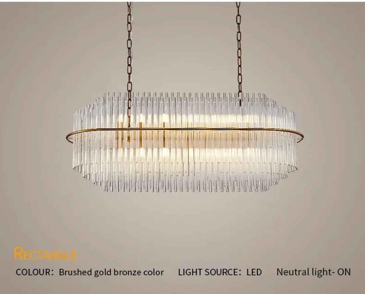 Mallery Barti Crystal Chandelier-Round/Rectangle