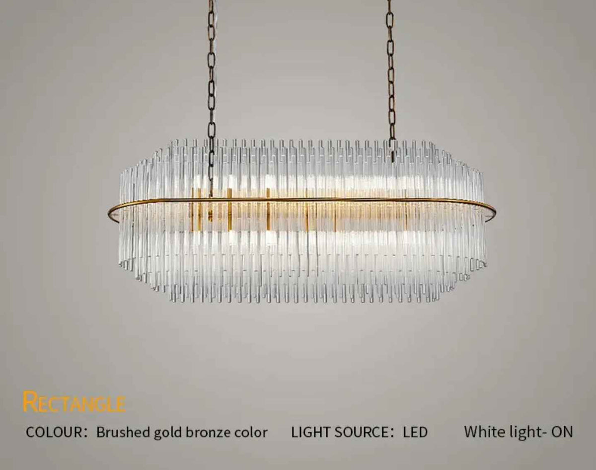 Mallery Barti Crystal Chandelier-Round/Rectangle